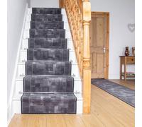 runrug Stair Runner Carpet - Durable, Non-Slip, 5.4mm - 'Tribe' in Dark Grey | Size: 80 cm x 690 cm runrug Dark Grey 80 cm x 690 cm