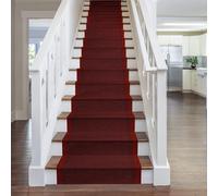 runrug Stair Runner Carpet - Durable, Non-Slip, 7mm - 'Aztec' in Red | Size: 80 cm x 720 cm runrug Red 80 cm x 720 cm