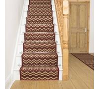 runrug Stair Runner Carpet - Durable, Non-Slip, 7mm - 'Chevron' in Red | Size: 80 cm x 510 cm runrug Red 80 cm x 510 cm