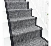runrug Stair Runner Carpet - Durable, Non-Slip, 7mm - 'Gingham' in Dark Grey | Size: 66 cm x 540 cm runrug Dark Grey 66 cm x 540 cm