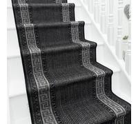runrug Stair Runner Carpet - Durable, Non-Slip, 7mm - 'Greek' in Dark Grey | Size: 80 cm x 690 cm runrug Dark Grey 80 cm x 690 cm