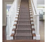 runrug Stair Runner Carpet - Durable, Non-Slip, 7mm - 'Inca' in Brown | Size: 80 cm x 600 cm runrug Brown 80 cm x 600 cm