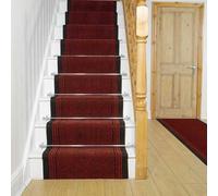 runrug Stair Runner Carpet - Durable, Non-Slip, 7mm - 'Inca' in Red | Size: 66 cm x 630 cm runrug Red 66 cm x 630 cm