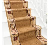 runrug Stair Runner Carpet - Durable, Non-Slip, 7mm - 'Jena' in Beige | Size: 66 cm x 510 cm runrug Beige 66 cm x 510 cm