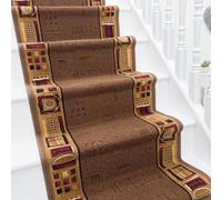runrug Stair Runner Carpet - Durable, Non-Slip, 7mm - 'Jena' in Brown | Size: 66 cm x 510 cm runrug Brown 66 cm x 510 cm