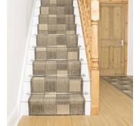 runrug Stair Runner Carpet - Durable, Non-Slip, 7mm - 'Patch' in Light Brown | Size: 80 cm x 630 cm runrug Light Brown 80 cm x 630 cm