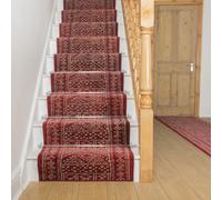 runrug Stair Runner Carpet for Staircases - Soft & Comfy, 9mm - 'Afrikans' in Red | Size: 70 cm x 720 cm runrug Red 70 cm x 720 cm