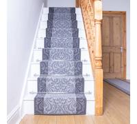 runrug Stair Runner Carpet for Staircases - Soft & Comfy, 9mm - 'Baroque' in Light Grey | Size: 60 cm x 600 cm runrug Light Grey 60 cm x 600 cm