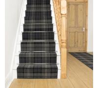 runrug Soft & Comfortable Stair Runner - Smooth & Durable Carpet for Stairs - Multiple Sizes - Stain-Resistant, Anti-Static, Fade-Resistant - 60cm x 540cm - 9mm Thick - Tartan, Black