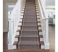 runrug Stair Runner Rug - Non Slip - Staircase Carpet Runner for Stairs - Stain Resistant Stair Carpet Rug Runner - Ideal for High Foot-Traffic - 80cm Wide x 510cm Long - Inca, Brown