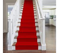Red Plain Stair Carpet Runner runrug Red 60cm x 450cm