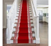 runrug Stair Runner Rug - Staircase Carpet Runner for Stairs - Stain Resistant Stair Carpet Rug Runner - Ideal for High Foot-Traffic Areas - 70cm Wide x 630cm Long - Key, Red