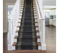 runrug Stair Runner Rug - Staircase Carpet Runner for Stairs - Stain Resistant Stair Carpet Rug Runner - Ideal for High Foot-Traffic Areas - 60cm Wide x 630cm Long - Tribal, Grey