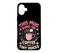 Runs on Coffee and Tiny Voices Elementary Case for iPhone 16 Plus