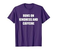 Runs On Kindness and Caffeine T-Shirt, Men, Purple, L