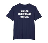 Runs On Kindness and Caffeine T-Shirt, Men's Big and Tall, Navy, 5X Tall