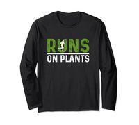 Runs On Plants Vegan Runner Vegetarian Running Marathon Long Sleeve T-Shirt
