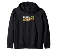 Runs on Veggies -Running, Vegan, Vegetarian World Peace, gym Zip Hoodie