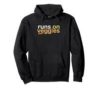Runs on Veggies - Vegetarian Vegan Animal Lover Cruelty Free Pullover Hoodie