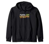 Runs on Veggies - Vegetarian Vegan Animal Lover Cruelty Free Zip Hoodie
