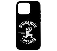 RUNS WITH SCISSORS Funny Sarcastic Childish Reckless Case for iPhone 16 Pro