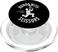 RUNS WITH SCISSORS Funny Sarcastic Childish Reckless PopSockets PopGrip for MagSafe