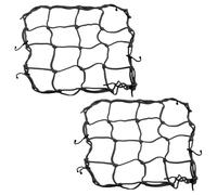 Runseaway 2Pcs 12" x 12" Elasticated Bungee Luggage Cargo Net with 6 Adjustable Hooks, Heavy Duty Tie-Down Net for Motorcycles, ATVs, Bikes, Cars, Trucks (Black)
