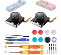 RunSnail for Guli-Kit TMR Joystick Replacement for Joycon, No Drift, High Precision, 2Pcs TMR Electromagnetic Joystick with Repair Kit, 4 Colors Thumbstick Caps, Compatible with Switch/OLED/Lite