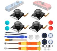 RunSnail for GuliKit TMR Joystick Replacement for Joycon, No Drift, High Precision, 4Pcs TMR Electromagnetic Joystick with Repair Kit, 4 Colors Thumbstick Caps, Compatible with Switch/OLED/Lite