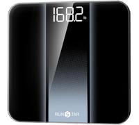 RunStar Digital Bathroom Scale for Body Weight with High Precision, Clear LED Backlight Display, Accurate Scale with 6mm Tempered Glass, 400lb, Silver