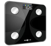 RunStar Scale for Body Weight and Fat Percentage, Digital Accurate Bathroom Smart Scale with Large Display, FSA&HSA Eligible 13 Body Composition Analyzer Sync App, Black Grey