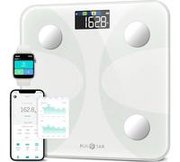 Runstar Smart Scale for Body Weight and Fat Percentage, High Accuracy Digital Bathroom Scale FSA&HSA Eligible with LCD Display for BMI 13 Body Composition Analyzer Sync with Fitness App - White