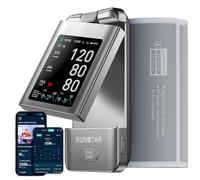 RunStar Smart Wireless Blood Pressure Monitor with Rotatable Display Screen, Upper Arm Cuff, Blood Pressure Machine for Home Use, Portable, Rechargeable, App-Enabled for iOS & Android