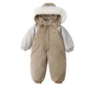 Runstarshow Baby Snowsuit Toddler Ski Suit Boys Girls Winter Hooded Romper Coat Kids All in One Winter Suit One Piece Warm Outdoor Clothing for Unisex Kids Age 1-6 Years