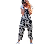 Runstarshow Dungarees for Women UK Ladies Baggy Overalls Womens Casual Wide Leg Jumpsuit with Pockets Womens Loose Playsuit Sleeveless Romper Oversized Summer Trousers Plus Size S-3XL