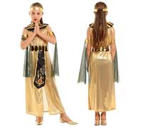Runstarshow Egyptian Costumes for Girls Cleopatra Fancy Dress Accessories 5Pcs Kids Halloween Goddess Fancy Dress Pharaoh Outfit Age 2-12 Years
