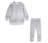 Runstarshow Girls Lounge Sets Velvet Leisure Suits Two Piece Casual Velvet Outfit Comfy Loungewear Warm Tracksuit for Toddlers Kids Girls Age 1-7 Years