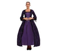 Runstarshow Halloween Costumes Adult Women Gothic Renaissance Corset Dress Medieval Ball Gown Vampire Queen Outfit Plus Size S-5XL / UK 8-22