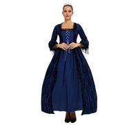 Runstarshow Halloween Costumes Adult Women Gothic Renaissance Corset Dress Medieval Ball Gown Vampire Queen Outfit Plus Size S-5XL / UK 8-22
