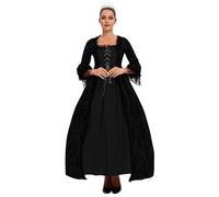 Runstarshow Halloween Costumes Adult Women Gothic Renaissance Corset Dress Medieval Ball Gown Vampire Queen Outfit Plus Size S-5XL / UK 8-22