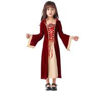 Runstarshow Kids Girls Medieval Dress Renaissance Costume Victorian Vintage Velvet Gown Tudor Outfit Halloween Costumes Princess Dresses Historical Fancy Dress Age 3-12
