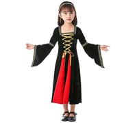 Runstarshow Kids Girls Medieval Dress Renaissance Costume Victorian Vintage Velvet Gown Tudor Outfit Halloween Costumes Princess Dresses Historical Fancy Dress Age 3-12