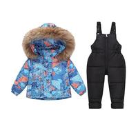 Runstarshow Kids Ski Suits Boys Girls 2-Piece Snow Suit Toddler Down Jacket and Bib Pants Set Waterproof Windproof Snowsuit Childrens Cold Weather Clothes Age 1-6 Years