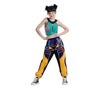 Runstarshow Kpop Hunters Costume Kids Girls Halloween Demon Costumes Teen Girl Stage Outfit 3PCS Pop Singer Coat,Shorts & T-Shirt Christmas Carnival Dress Up Age 2-14 Years