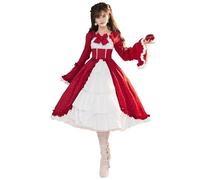 Runstarshow Lolita Dress For Women Medieval Costume Women Halloween Renaissance Dresses With Bow Sweet Gothic Fancy Dress Vintage Ball Gown UK Sizes 8-24 (S-5XL)