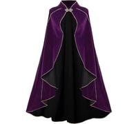 Runstarshow Medieval Cape Women Halloween Costumes Velvet Gothic Sorceress Cloak Adult Renaissance Fancy Dress Vampire Queen Outfit One Size Fits All
