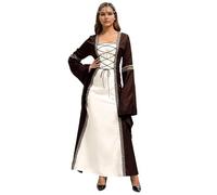 Runstarshow Medieval Costume Women Renaissance Dress Halloween Costumes Adult Lace Up Queen Gown Gothic Historical Fancy Dress Cosplay Outfit Plus Size S-5XL