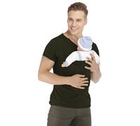Runstarshow Mens Baby Carrier Tshirt Short Sleeve Crew Neck Kangaroo Pocket Dad Shirt with Baby Pouch Casual Summer Cozy Soft Tops
