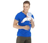 Runstarshow Mens Baby Carrier Tshirt Short Sleeve Crew Neck Kangaroo Pocket Dad Shirt with Baby Pouch Casual Summer Cozy Soft Tops