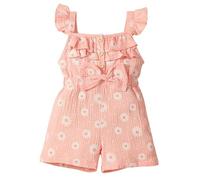 Runstarshow Toddler Baby Girls Sleeveless Jumpsuit Summer Romper with Bow Tie Daisy Print One Piece Outfit Cute Clothes for Little Girl Age 1-6 Years